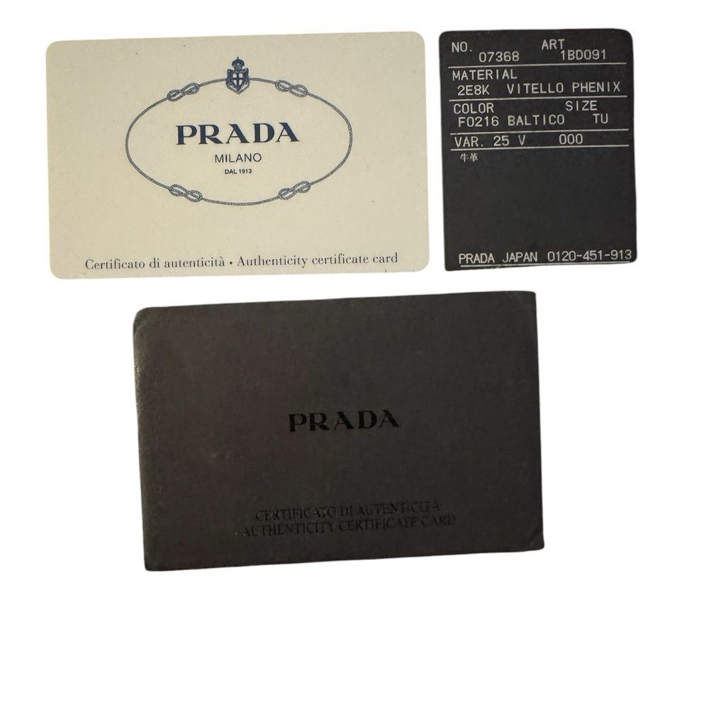 Auth PRADA Baltico Blue Vitello Daino Leather Phenix Crossbody Messenger Bag Ex+ - Picture 13 of 13